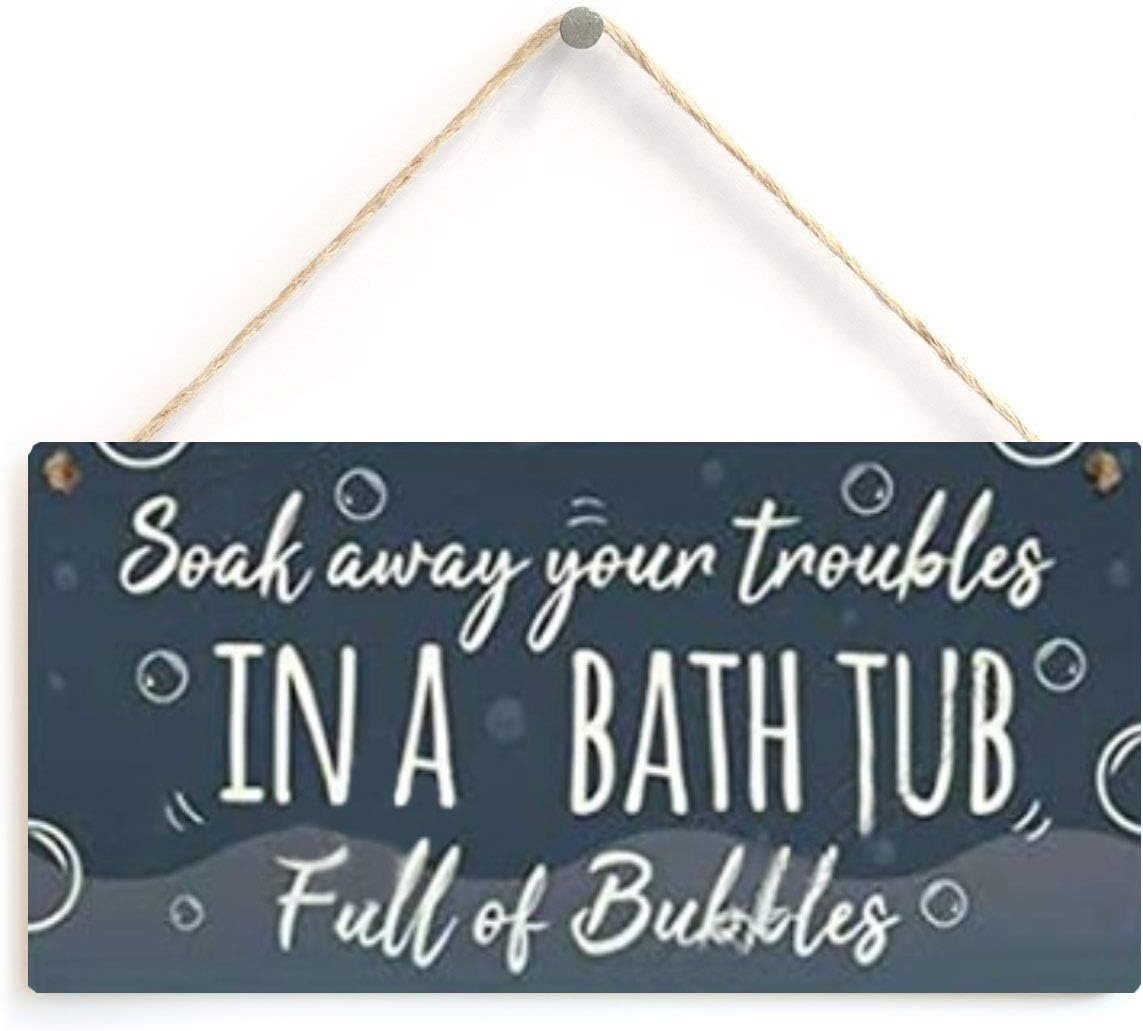 LWF Grey Bathroom Wooden Hanging/Retro Home Door Plaque Toilet Hanger Wall Sign