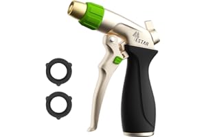 YESTAR Garden Hose Metal Nozzle Spray With 4 Adjustable High Pressure Patterns Hose Nozzle and Water Pistol Nozzle for Watering Plants
