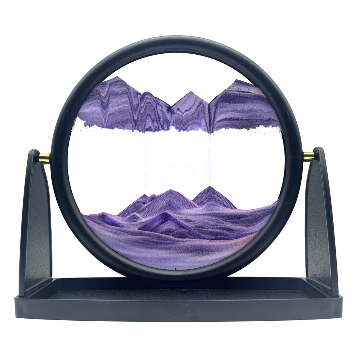 Photo 1 of 10" Moving Sand Art Picture Sandscapes in Motion 3D Deep Sea Sand Art Round for Adult Relaxing Toys Decor Desktop Home Office (Purple)