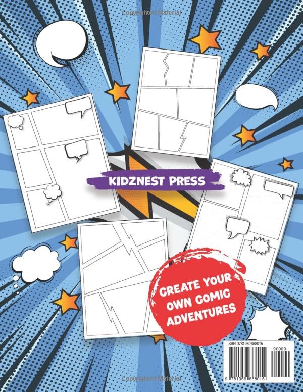 Blank Comic Book: Create Your Own Comic Adventures - Fun Pages with Creative Layouts - Make Your Own Story Book Blank Comic Book: Create Your Own Comic Adventures - Fun Pages with Creative Layouts - Make Your Own Story Book Blank Comic Book: Create Your Own Comic Adventures - Fun Pages with Creative Layouts - Make Your Own Story Book Paperback Spiral-bound
