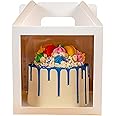 Gretel 10x10x8 Cake Box Tall with Clear Display Window and Handle - Boxes for Safe Transport of Large Cakes - 10-Pack