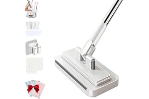 Hands-Free Multi-Purpose Flat Mop, Lazy Cleaning & Face Towel, 53in Zero-Touch Gap Cleaner & Locking Head, 360°Swivel Mini Di