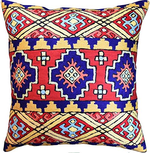 Navajo Tribal Kilim Aztec Scorpion Accent Pillow Cover Southwestern Wool 18x18"