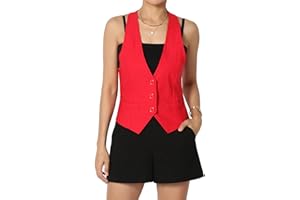 TheMogan Dressy Casual Versatile Racerback Vest Uniform Tuxedo Suit Waistcoat