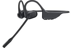 Gixxted Open Ear Headphones with Mic, Bluetooth Headset with Microphone, Dual Connect Bluetooth 5.3 with AI Noise Cancelling Mic & Mute Function, Wireless Headset for Work, Sports, Drive