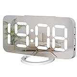 Miowachi Digital Alarm Clock,Large Mirrored LED