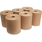 Boardwalk 16GREEN Green Seal Recycled Paper Towel Roll, Hardwound, Universal Roll Towels, Natural, 8" x 800 ft (Case of 6)