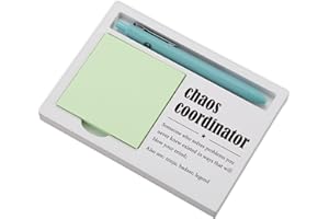 EFFJNSG Chaos Coordinator Sticky Note Holder for Desk, Funny Office Gift for Coworker, Assistant, Teacher, Boss, Project Manager, Self-Stick Note Pad Organizer with Humor Quote for Women Men EDP227