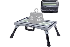 GarfatolRv 19" x 14.3" Large RV Steps, Glow in The Dark Tapes Safety RV Step Stool Aluminum RV Step Supports Up to 1500 lbs.