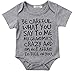 Baby Boy Girl be Careful What You say to me My Grandmas Crazy Bodysuit (70 (0-6M), Gray)