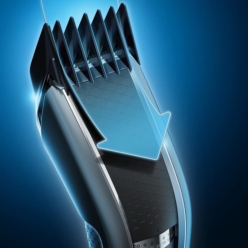 Hair Clipper Series 5000, Haarschneider mit Trim-n-Flow-Pro-Technologie, 28 Längeneinstellungen, 90 Min Akkubetrieb mit 1 Std Ladezeit, Schneller, gleichmäßiger Haarschnitt (Modell HC5650/15)