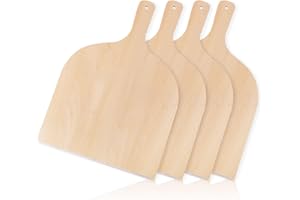 4 Pcs Wood Pizza Peel Wooden Paddle Natural Board with Handle Spatula Cutting for Restaurant Baking Homemade and Bread Fruit 