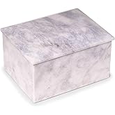 Bey-Berk Deering Moments Marble Cremation Memorial Urn for Human Ashes Adult Size (White)
