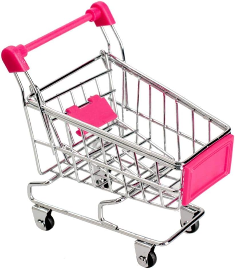 Yanuten Creative Mini Supermarket Handcart, Shopping Cart Supermarket Handcart Shopping Utility Cart Mode Storage Toy for Crafts Ornaments