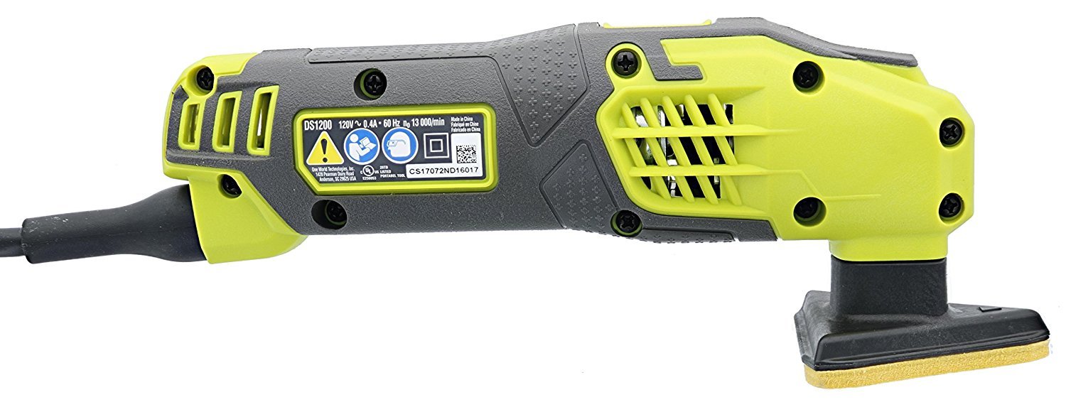 Ryobi DS1200 .4 Amp 13, 000 OBM Corded 2-7/8" Detail Sander w/ Triangular Head and 5 Sanding Pads: Industrial & Scientific