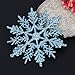 Whitelotous 24pcs Snowflakes Christmas Tree Decoration 10cm Glitter Snow Flake Ornaments Holiday Festival Party Home Decor (Light Blue)