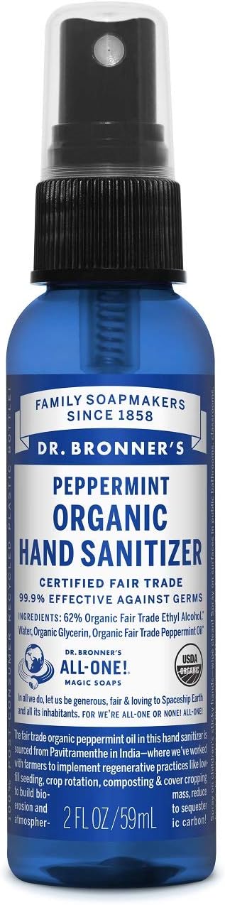 Dr Bronner S Peppermint Hand Hygiene Spray 60ml Amazon Co Uk Health Personal Care