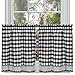 Buffalo Check Tier Pair Window Curtain Set - 58 Inch Width, 24 Inch Length - Black & White Plaid Drapes - Light Filtering Drapes for Kitchen, Bedroom, Living & Dining Room by Achim Home Decor