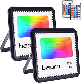 2X50W RGB Foco LED con Control Remoto, Foco Proyector Exteriores ...