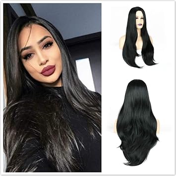 Amazon Com 24 Inch Black Wig For Women Natural Looking Long