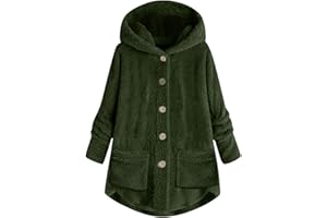 FQZWONG Winter Coats for Women Long Sleeve Solid Color Fleece Sweatshirt Warm Zipper Fuzzy Hooded Outerwear Cute Clothes