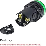 sourcing map 24V Green LED Indicator Light 22mm Panel Mount for Electrical view 4
