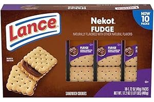 Lance Sandwich Crackers, Nekot Fudge, 10 Individually Wrapped Packs, w/JS REDHOK DEALZ Sticker