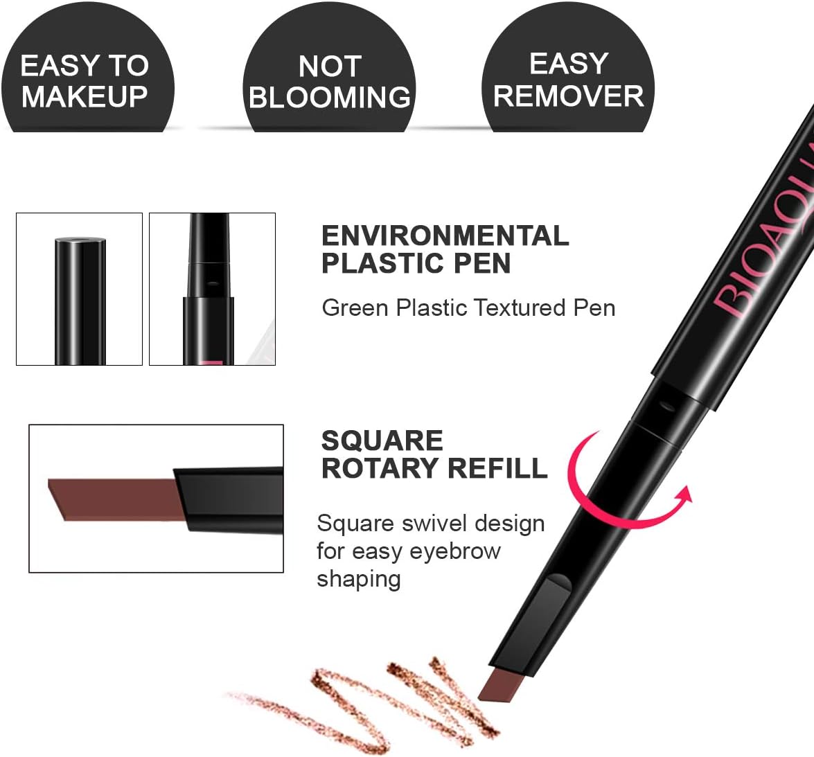 SENXILLER Eyebrow Kit Razor Pencil Brush Stencil Scissors Tweezers Grooming Kit with Mirror for Men and Women (Dark Brown Eyebrow Pencil): Home Improvement