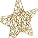 Juvale 24-Pack Lightweight Star Ornaments - 6-Inch Gold Plastic Hanging Stars - Sparkly Holiday Tree Decor for Wreaths & Garlands