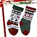 Dragon Squama Knit Christmas Stockings for Family Sets of 2 ¨C Red/White/Green Snowflake Knitted Hanging Bags Decor,Decorations Christmas Tree,Mantel, Acrylic/Polyester Blend/Wool, Red 1, 22