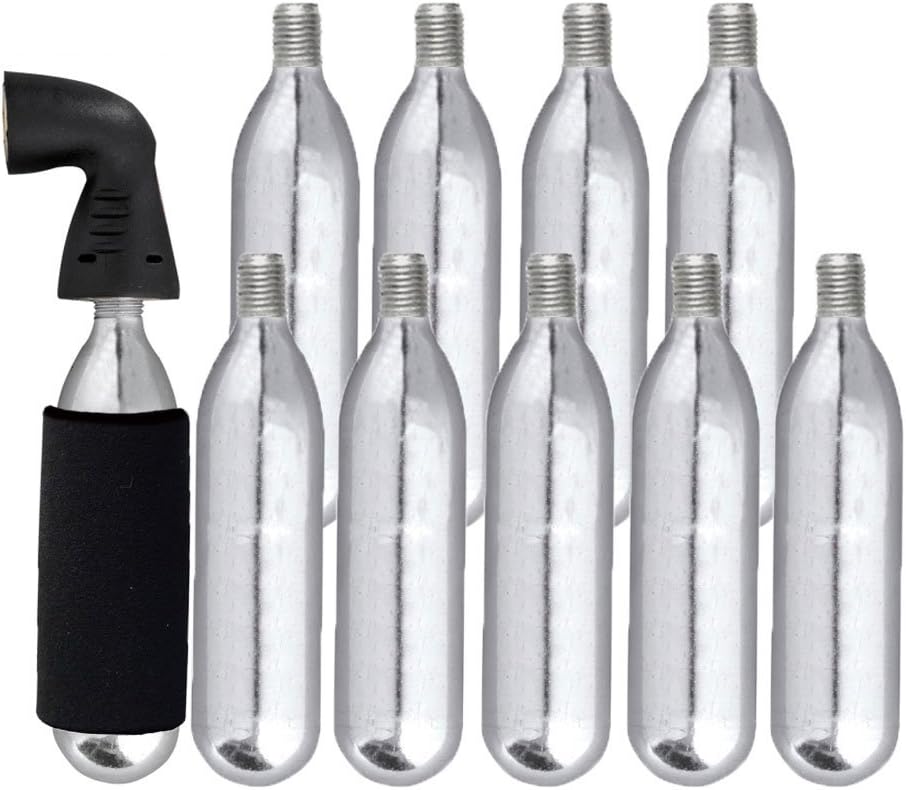 10 x CO2 Gas 16g canisters pump cycle tyre inflator bike gas head - Bora