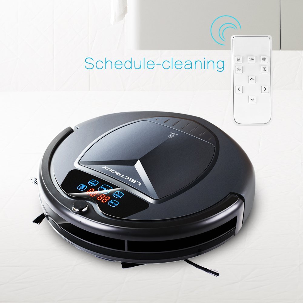 Liectroux B3000 Robot Aspirateur Avec Auto-charge LED à Ecran Tactile Avec Tone HEPA Filtre à Deux Brosses à Distance Télécommande Aspirateur Robot