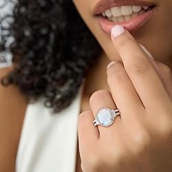 AGRULE Opal Engagement Ring for Wedding Sterling