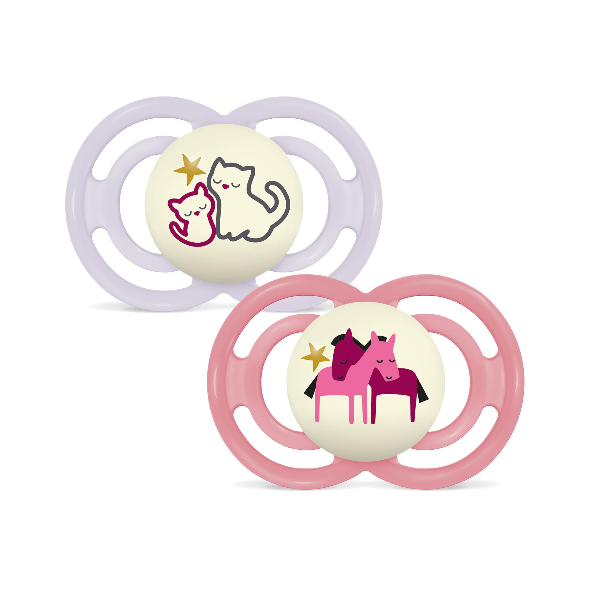 MAM Perfect Night S207 Pacifier, with Extra Thin and Flexible Silicone Teat Skinsofttm Ultra Soft for Children from 6 + Months, Self-Sterilizable Box, Assorted Models, 1 piece