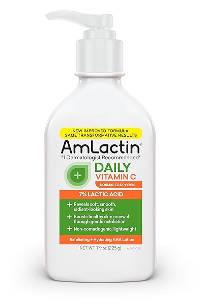 AMLACTIN DAILY VITAMIN C LOTION – 7.9 OZ BODY LOTION WITH 7% LACTIC ACID – SKIN-BRIGHTENING EXFOLIATOR AND MOISTURIZER FOR DRY SKIN