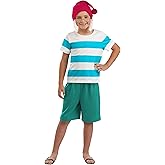 Disney's Mr Smee Costume for Kids with Shirt, Shorts, Hat, Hair, and Glasses for Halloween Dress Up or Play Pretend