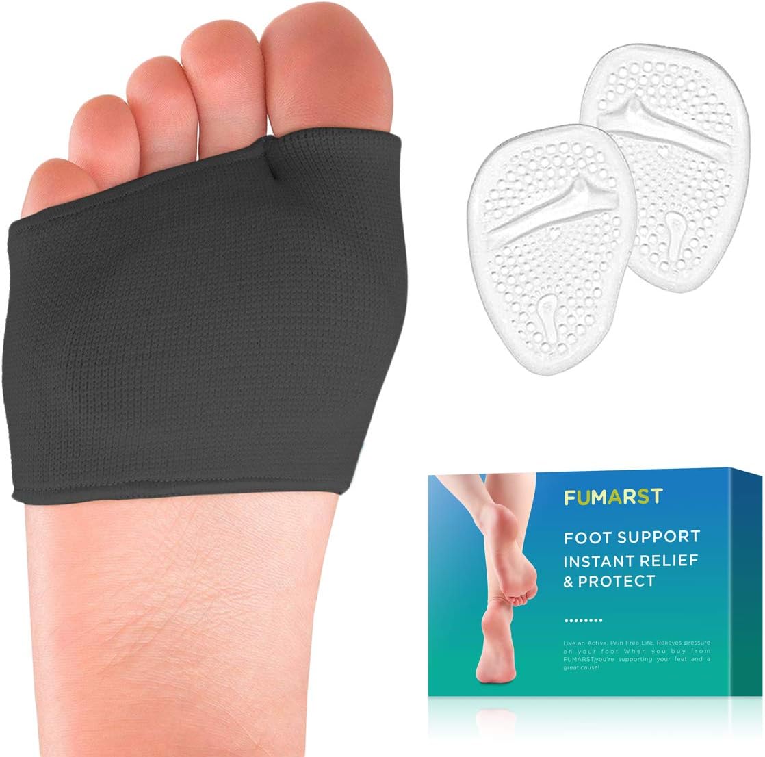 Metatarsal Sleeve Pads,Ball of Foot Cushions with Soft Gel,Fabric Forefoot Compression Socks,Half Bunion Sleeves Great for Mortons Neuroma,Metatarsal and Forefoot Pain Relief,for Men and Women.: Health & Personal Care