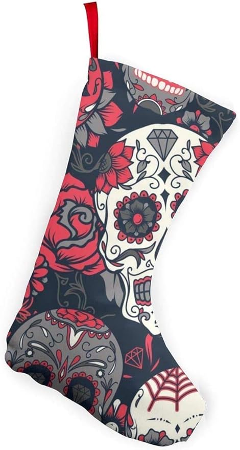 XCNGG The Dead Colorful Sugar Skull Christmas Stockings 10" for
