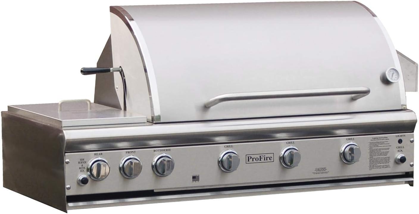 Profire Professional Deluxe Series 48-inch Built-in Infrared Hybrid Natural Gas Grill With Rotisserie & Double Side Burner - Pfdlx48rsih-n