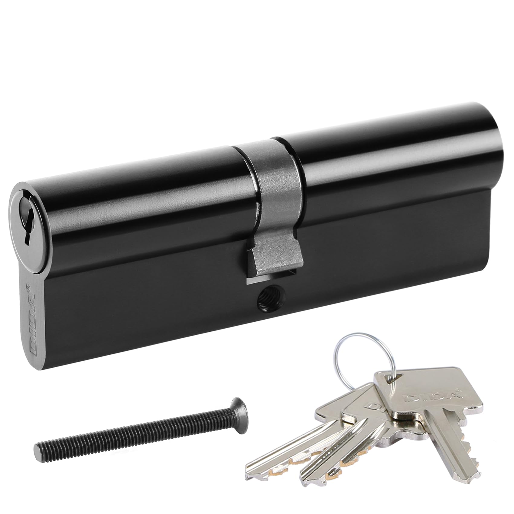 DIDA® 100mm(45/55) Euro Cylinder Lock,UPVC Door Lock Barrel with 3 Keys,High Security,Anti-Pick Anti-Bump Anti-Drill,Matte Black Finish,Suitable for All Door Types,BS EN 1303:2005