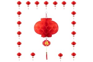 TopAAA 20 PCS 10 Inch Chinese Red Paper Lanterns Festival Decorations for New Year, Spring Festival, Wedding and Restaurant