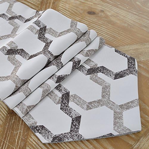 Foulola Table Runner,Linen, 12X84/104/120inch, Double Sided Design (Pure color and Chinese Painting Style),For Party, Wedding, Holiday Dinner, Home Decoration (12x120inch, 8867 GREY)