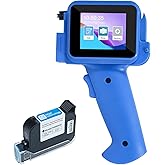 ZHONGMIN Handheld Inkjet Printer with 42ml Quick-Drying Ink Cartridge, 0.5 Inch Nozzle Ink Jet Coding Machine for EXP Date/Batch Number/QR Code/Barcode/Logo/Text (ZM-C12mini) (Blue)