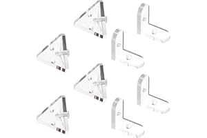 MOROBOR Acrylic Corner Bracket, Clear 3-Hole Right Angle Joint Brace Brackets and L-Shape Corner Bracket 90 Degree Support Shelf Corner Brace with Transparent Rivets for for DIY Display Box