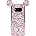 Galaxy S8 Case, MC Fashion Cute Sparkle Bling Glitter 3D Mickey Mouse Ears Soft and Protective TPU Rubber Case for Samsung Galaxy S8 (2017 Release) (Rose Gold)