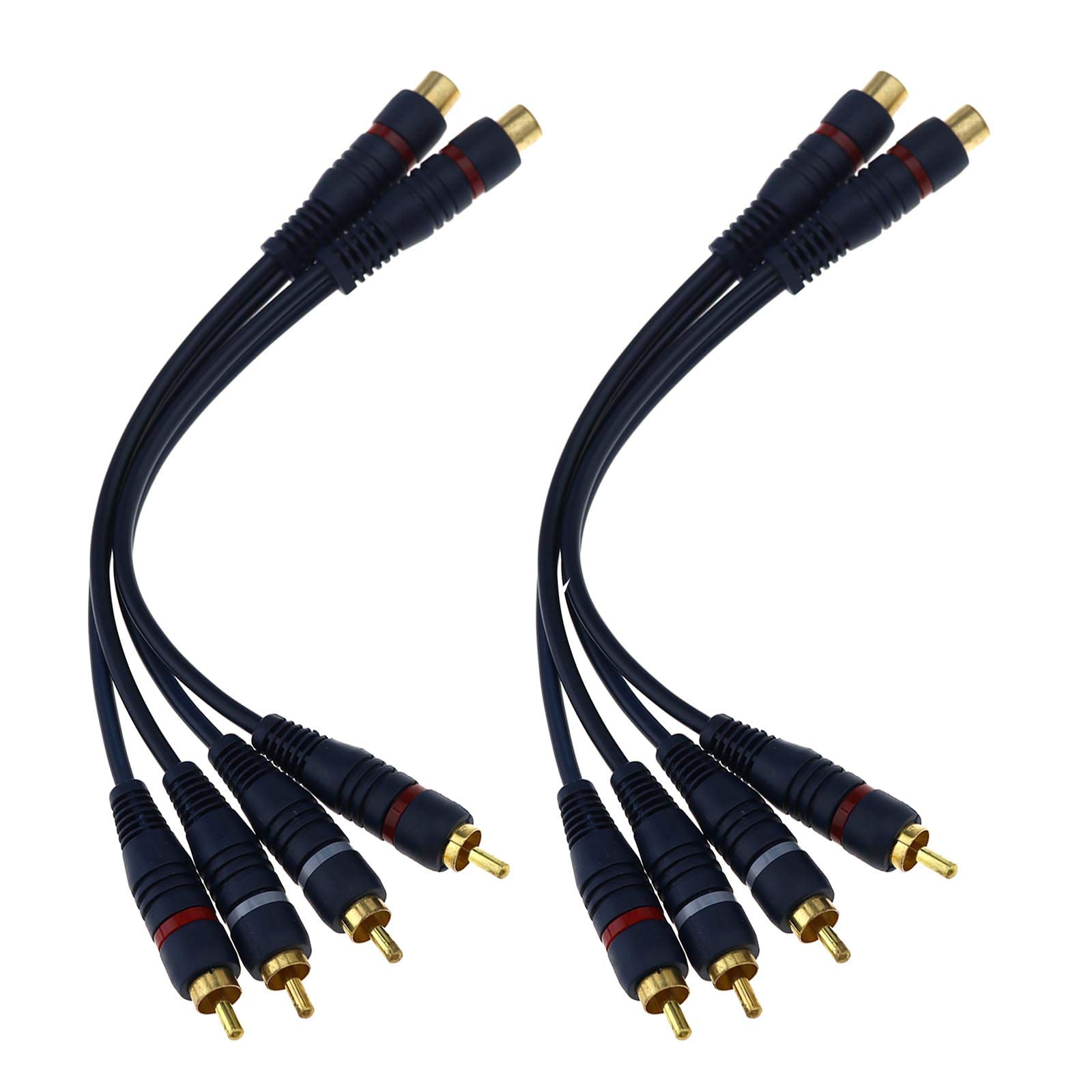 Create idea Pack of 4 Aluminium Alloy RCA Female to Dual 2-RCA Male Gold Plated Adapter