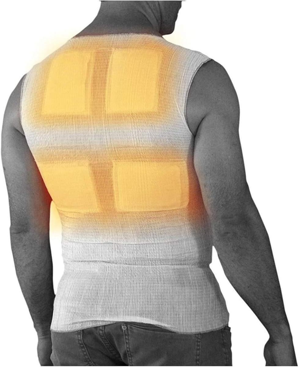 Underwarmer Heated Shirt, Compression Baselayer, 8 Built in Heat Packs, Body Warmer: Clothing