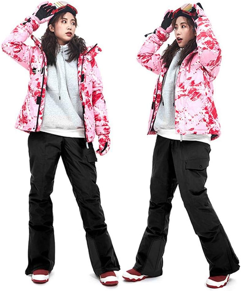 QingChun Ski Suit For Women Waterproof Winter Jacket And Pants Suits Snowboarding Suit Waterproof Windproof Snow Wear Clothing Plus Size D-L