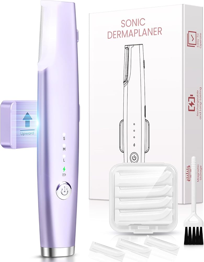 Vidttly Dermaplaner Razor for Women Face, Sonic Dermaplaning Tool for Women | Rechargeable Facial Hair Removal Razor with 7 R