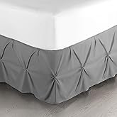 Nestl Dark Grey Bed Skirt Queen Size, Pinch Pleat Queen Bed Skirt, 14" Inch Drop Queen Bedskirt, Hotel Quality Gray Bed Skirt